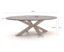 Bellagio Induno Ellips low dining tuintafel 240x120cm