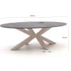 Bellagio Induno Ellips low dining tuintafel 240x120cm