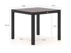 Bellagio La Fonte dining tuintafel 90x90cm