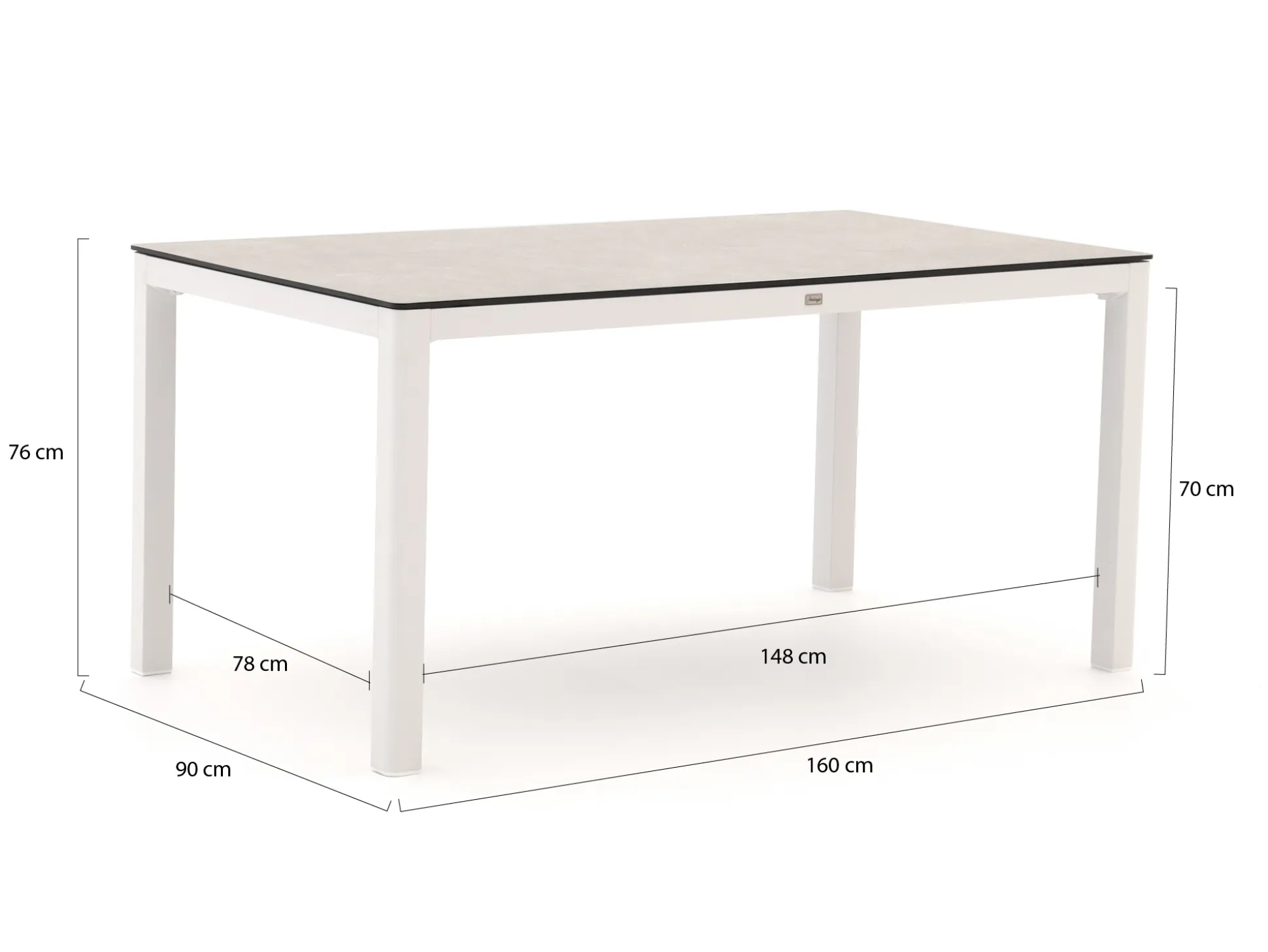Bellagio La Fonte dining tuintafel 160x90cm