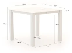 Bellagio Lagundo dining tuintafel 90x90cm