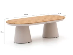 Bellagio Ledrotta lounge tuintafel 140x73x43cm