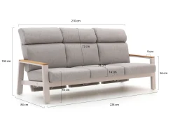 Bellagio Ledrotta lounge tuinbank 3-zits 228cm