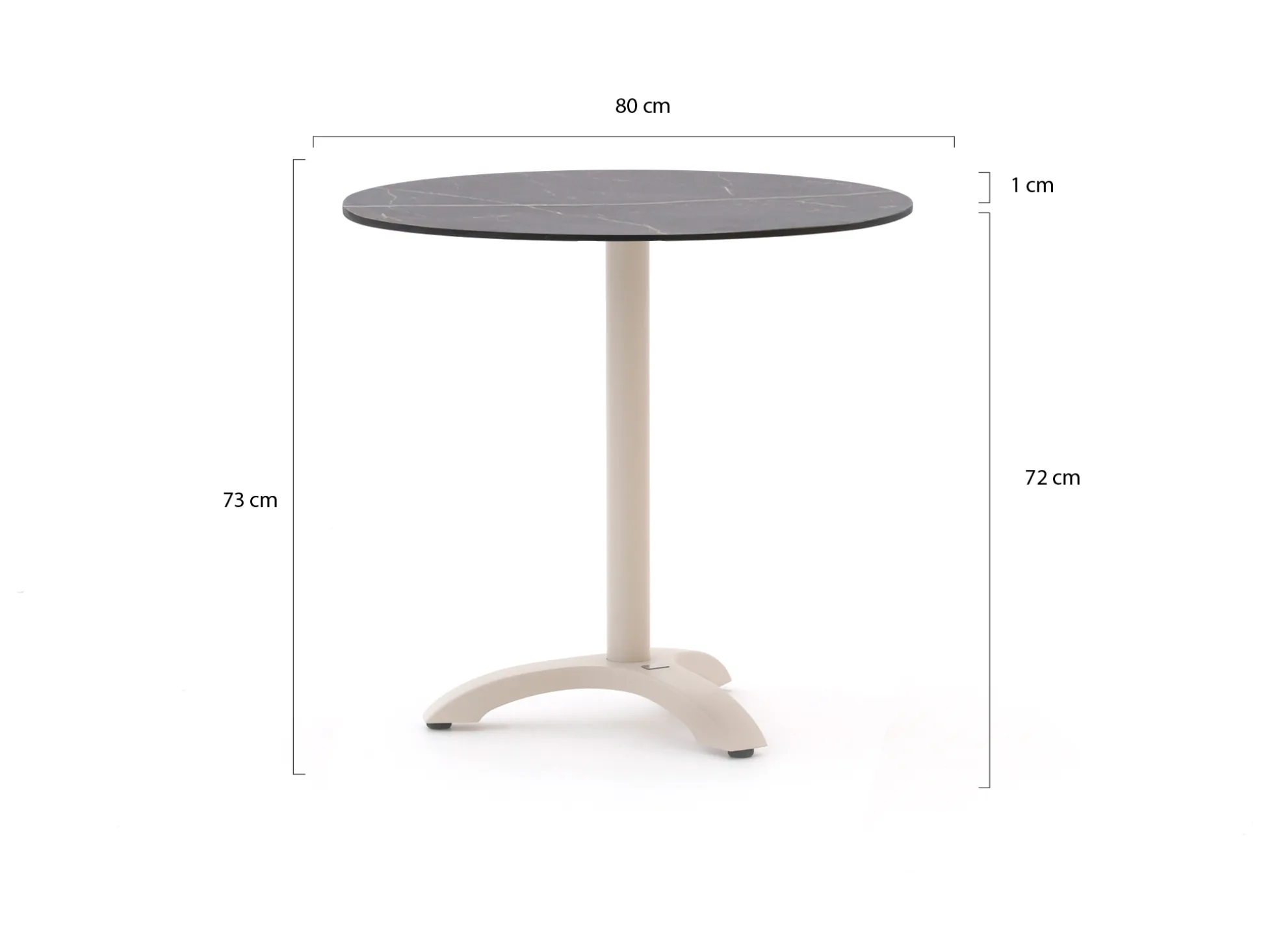 Bellagio Lisio tuintafel ø80cm (h:73cm)