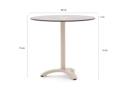 Bellagio Lisio tuintafel ø80cm (h:73cm)