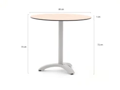 Bellagio Lisio tuintafel ø80cm (h:73cm)