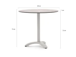 Bellagio Lisio tuintafel ø80cm (h:73cm)