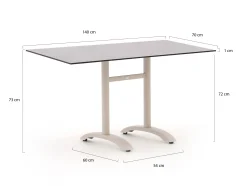 Bellagio Lisio tuintafel 140x80x73cm