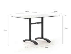 Bellagio Lisio tuintafel 120x70x73cm