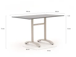 Bellagio Lisio tuintafel 140x80x73cm