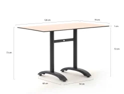 Bellagio Lisio tuintafel 120x70x73cm