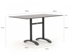 Bellagio Lisio tuintafel 140x80x73cm