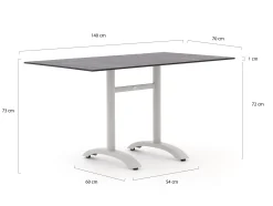 Bellagio Lisio tuintafel 140x80x73cm