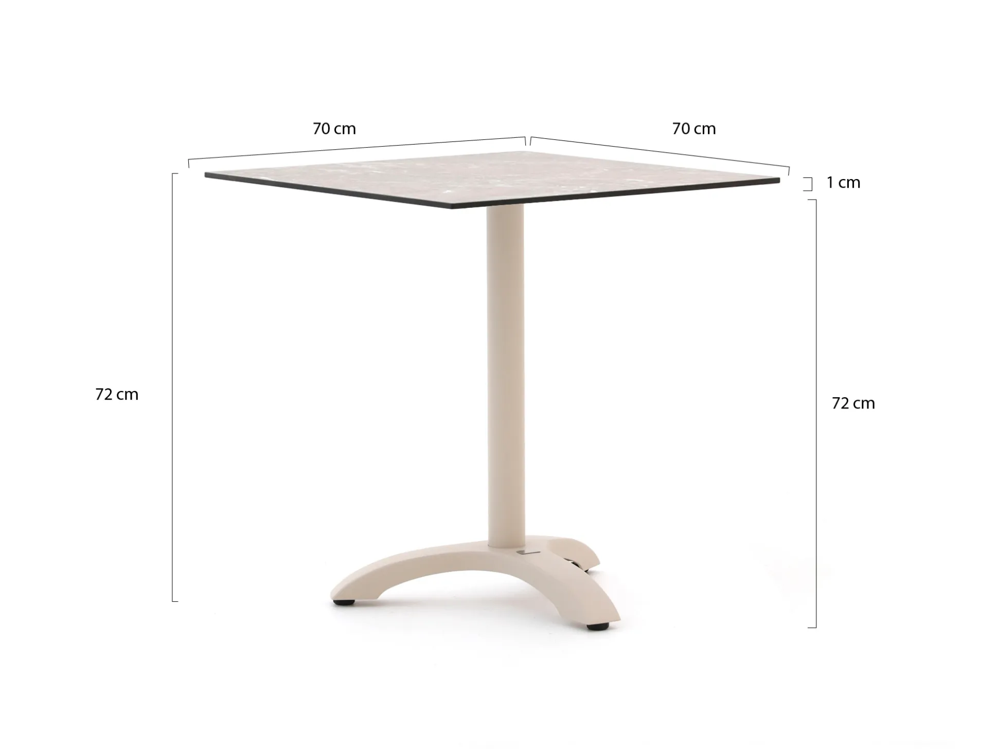 Bellagio Lisio tuintafel 70x70x73cm