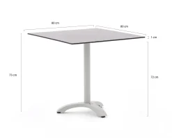 Bellagio Lisio tuintafel 80x80x73cm
