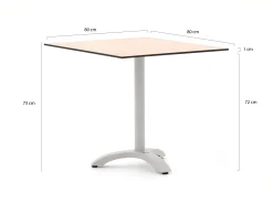 Bellagio Lisio tuintafel 80x80x73cm