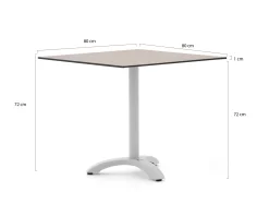 Bellagio Lisio tuintafel 80x80x73cm