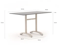 Bellagio Lisio tuintafel 120x70x73cm