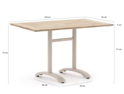 Bellagio Lisio tuintafel 120x70x75cm
