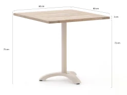 Bellagio Lisio tuintafel 80x80x75cm