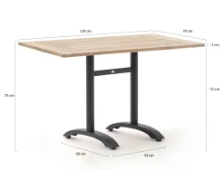 Bellagio Lisio tuintafel 120x70x75cm