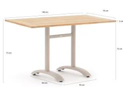 Bellagio Lisio tuintafel 140x80x75cm
