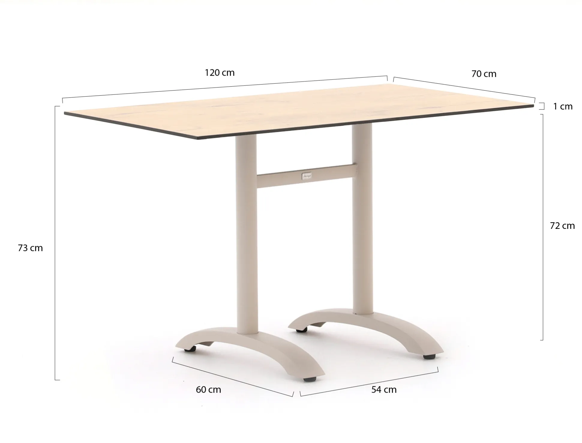 Bellagio Lisio tuintafel 120x70x73cm