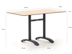 Bellagio Lisio tuintafel 140x80x73cm