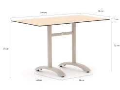 Bellagio Lisio tuintafel 140x80x73cm