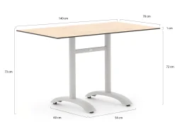 Bellagio Lisio tuintafel 140x80x73cm
