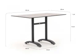 Bellagio Lisio tuintafel 140x80x73cm