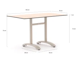Bellagio Lisio tuintafel 140x80x73cm