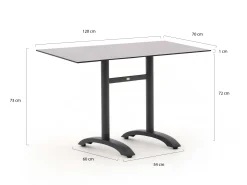 Bellagio Lisio tuintafel 120x70x73cm