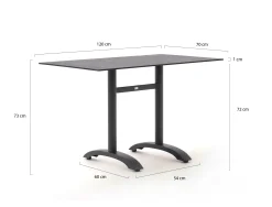 Bellagio Lisio tuintafel 120x70x73cm