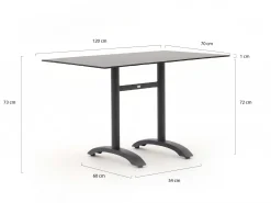 Bellagio Lisio tuintafel 120x70x73cm