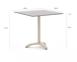 Bellagio Lisio tuintafel 70x70x73cm