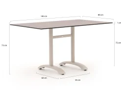 Bellagio Lisio tuintafel 140x80x73cm