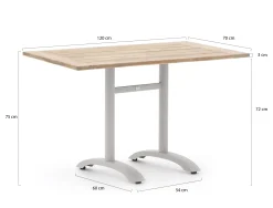 Bellagio Lisio tuintafel 120x70x75cm