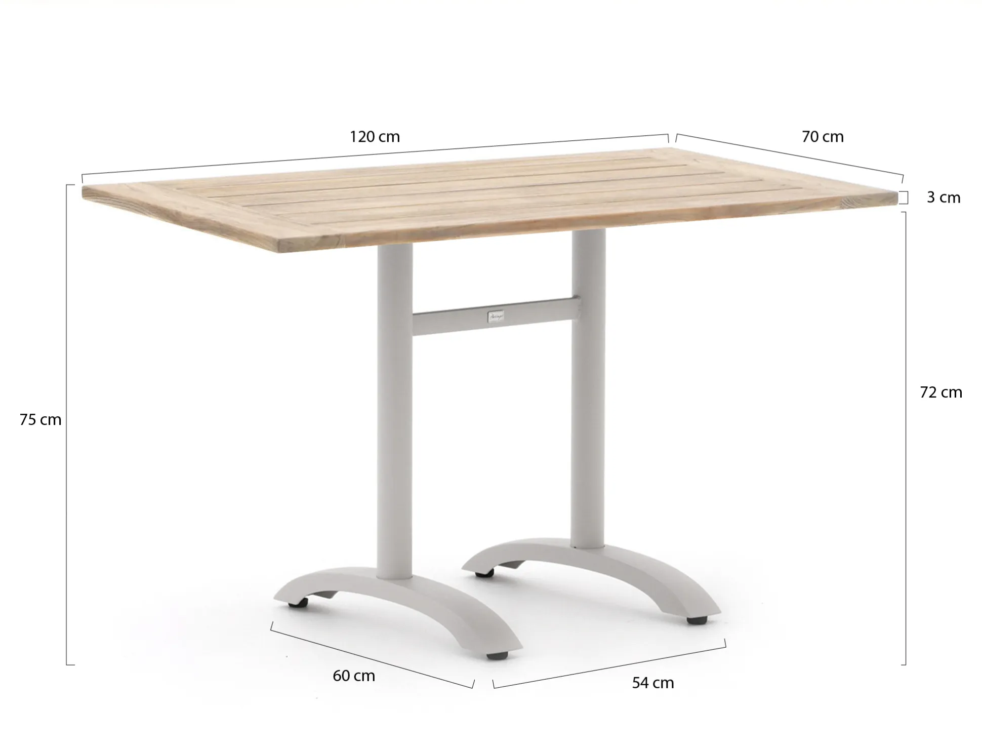 Bellagio Lisio tuintafel 120x70x75cm