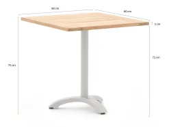 Bellagio Lisio tuintafel 80x80x75cm
