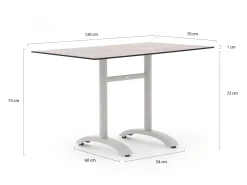 Bellagio Lisio tuintafel 120x70x73cm
