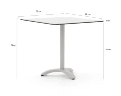 Bellagio Lisio tuintafel 80x80x73cm