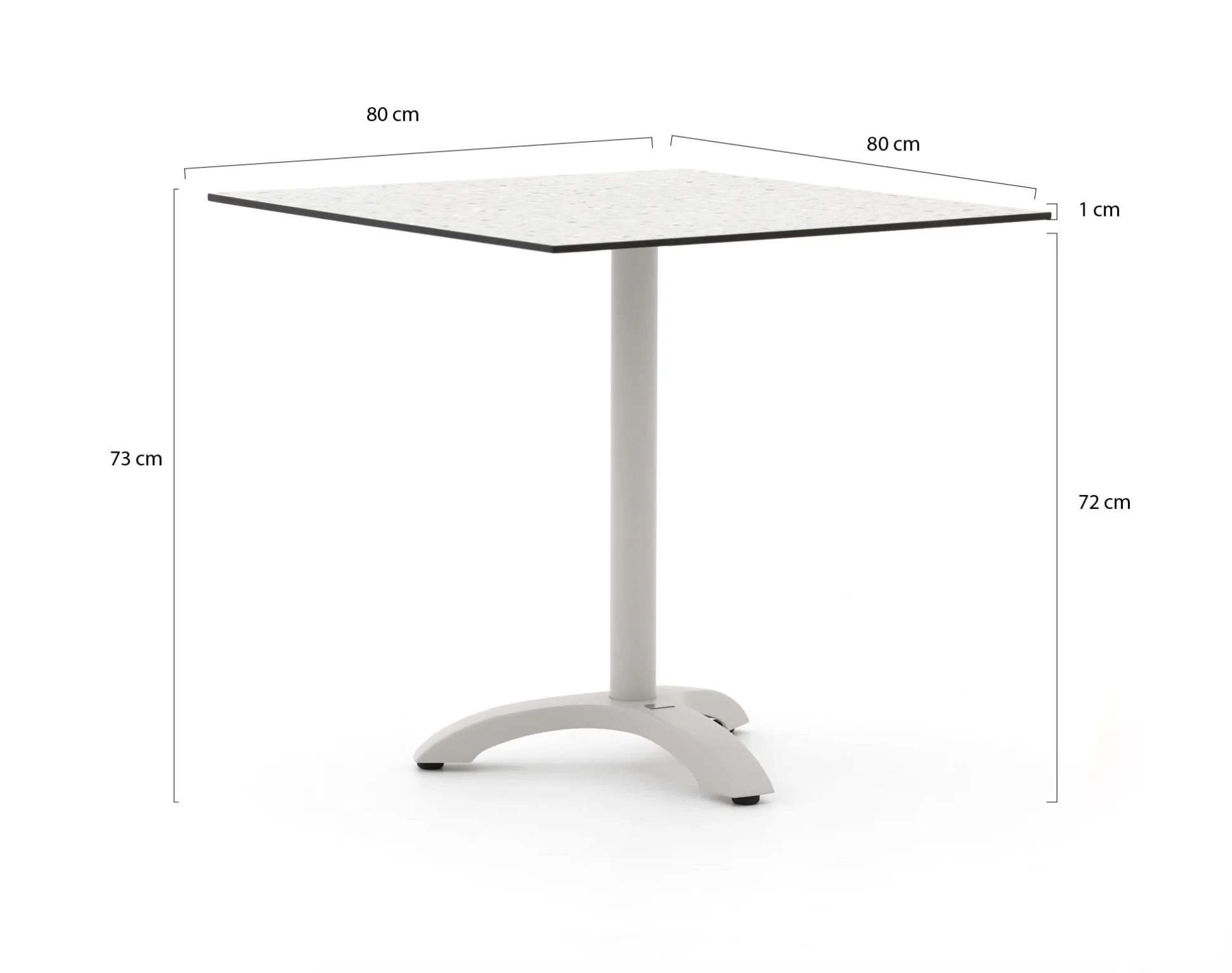 Bellagio Lisio tuintafel 80x80x73cm