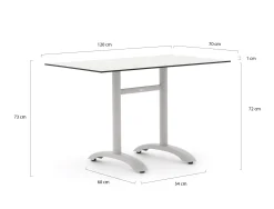 Bellagio Lisio tuintafel 120x70x73cm