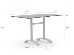 Bellagio Lisio tuintafel 120x70x73cm