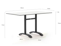 Bellagio Lisio tuintafel 140x80x73cm