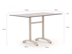 Bellagio Lisio tuintafel 120x70x73cm