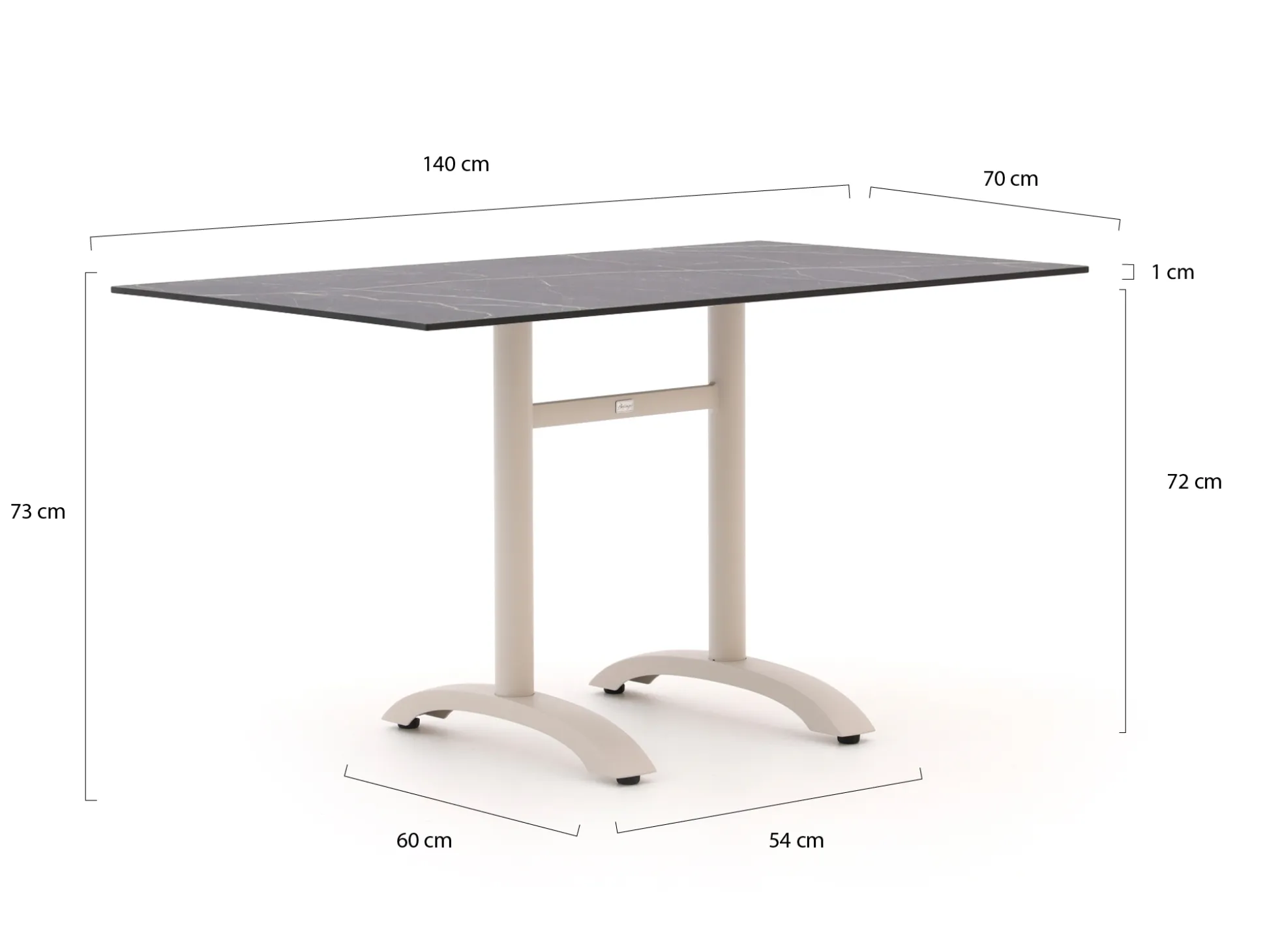 Bellagio Lisio tuintafel 140x80x73cm