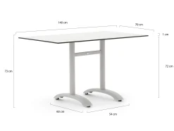 Bellagio Lisio tuintafel 140x80x73cm