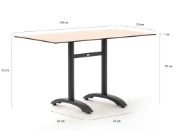 Bellagio Lisio tuintafel 140x80x73cm